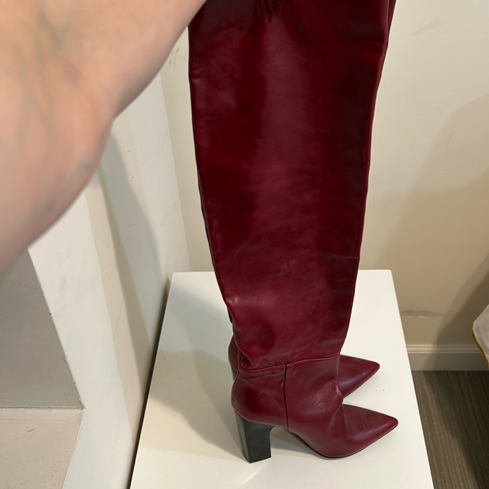 Zara Red Heeled Boots